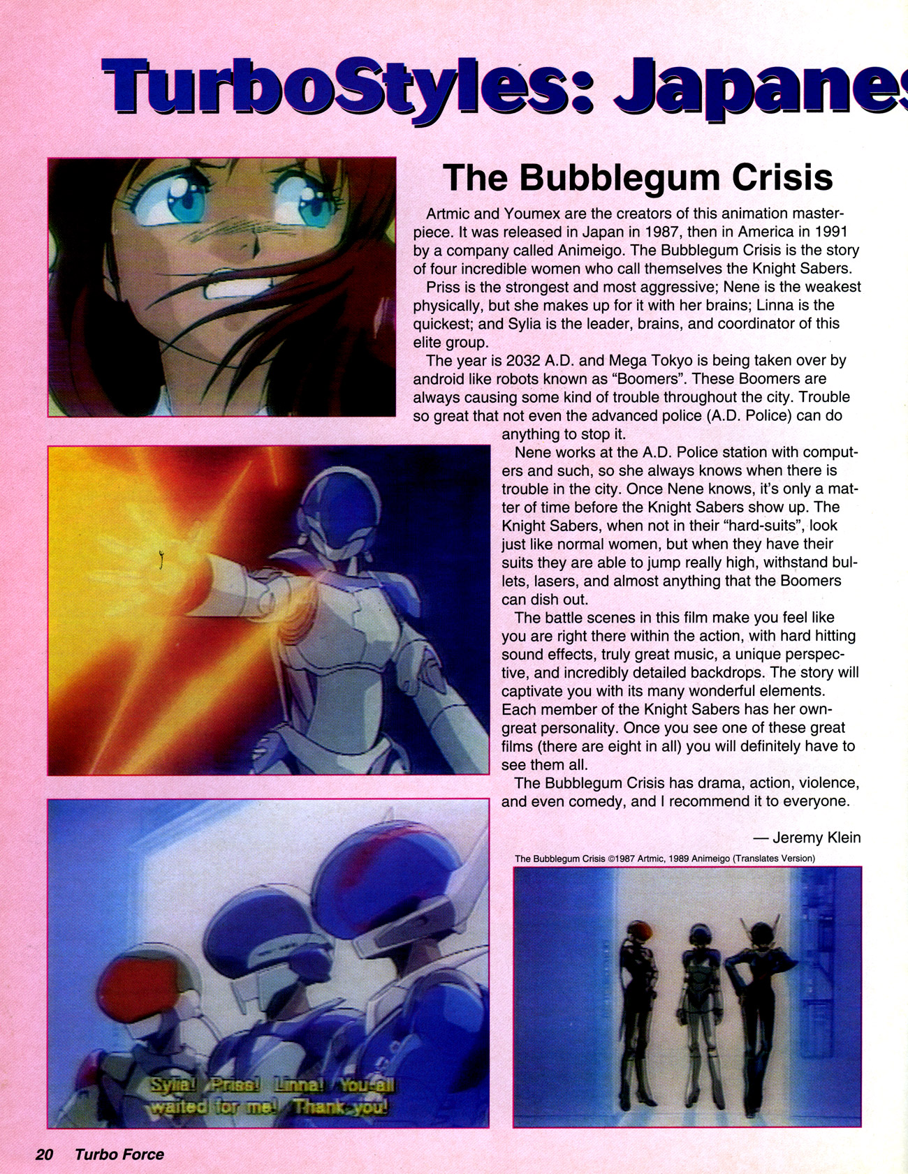 bubblegum crisis rpg character sheet